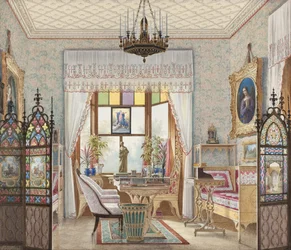 Kejserinde Alexandra Feodorovnas stue, Cottage Palace, Skt. Petersborg, Rusland